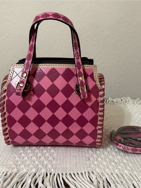 Handbags - Pink Checker Mini Tote Handbag